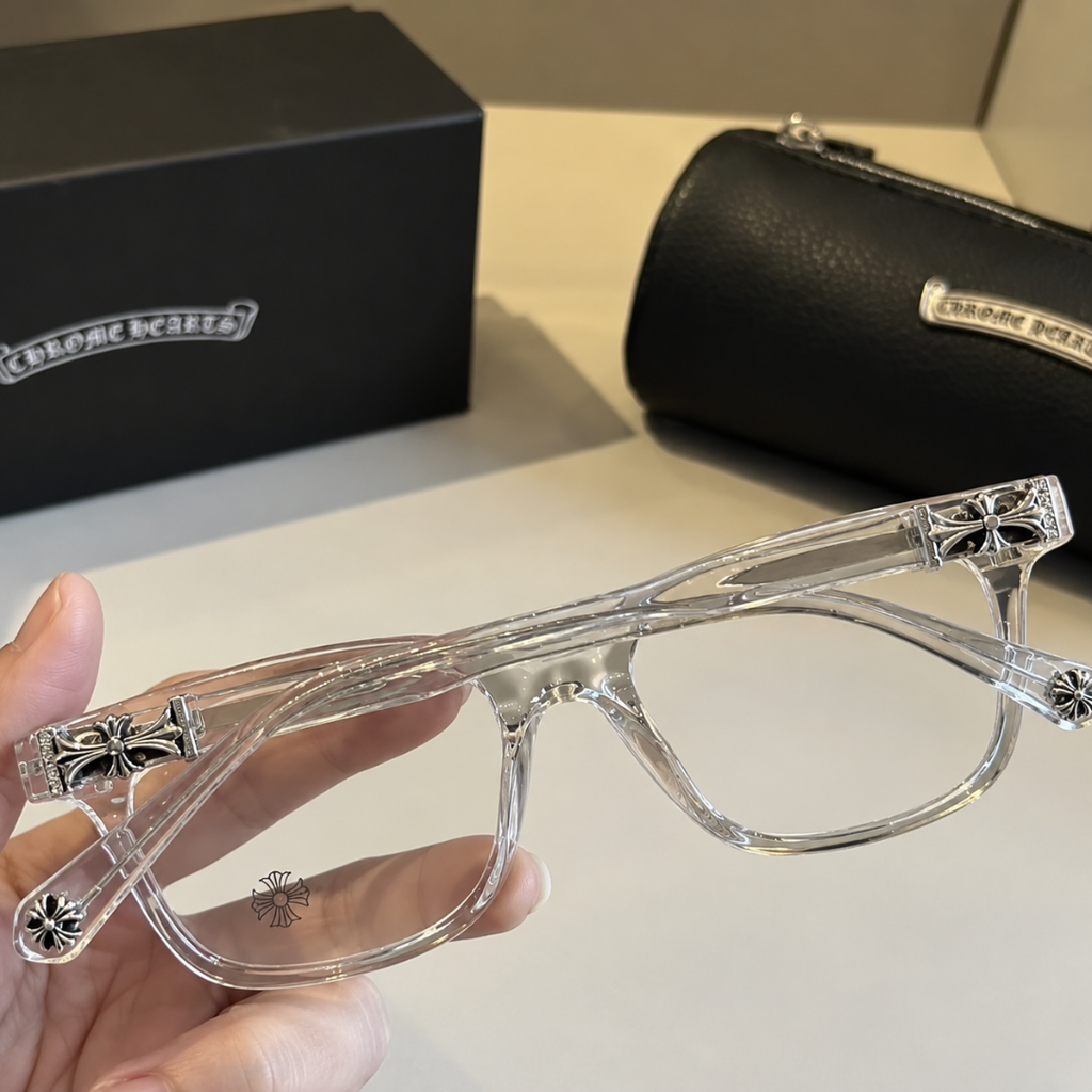 Chrome Hearts Rectangular Glasses - Crystal Clear
