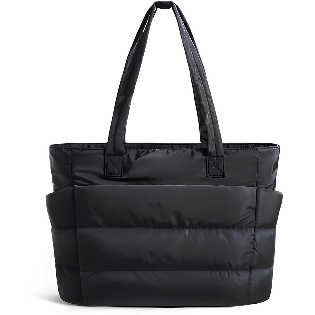 Black Puffer Tote Bag
