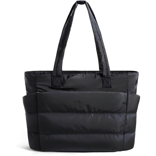 Black Puffer Tote Bag