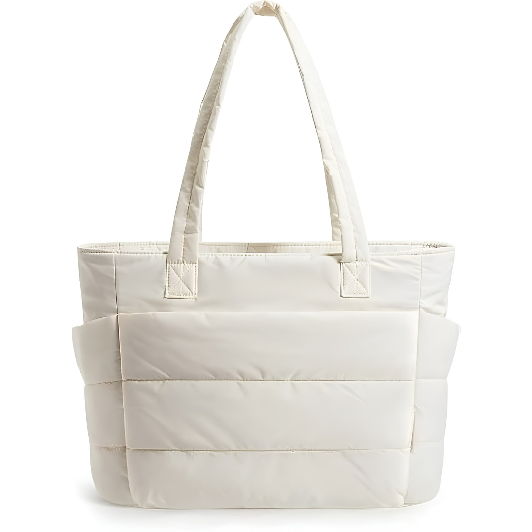 Ivory Puffer Tote Bag
