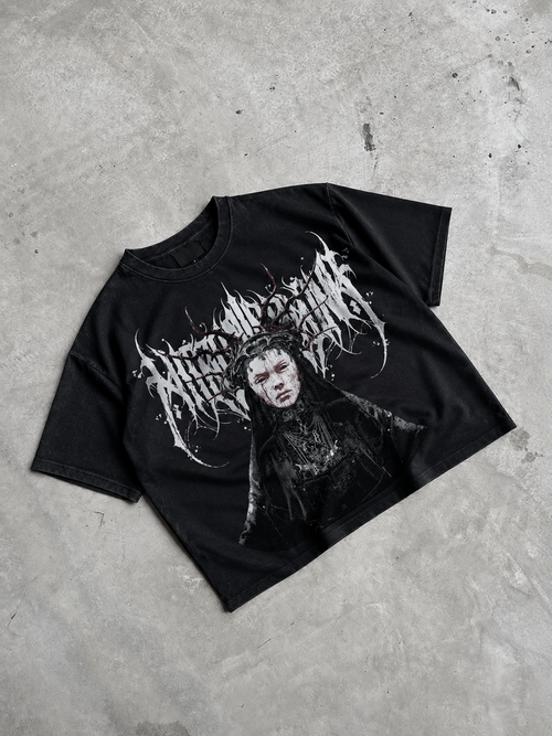 CURSED QUEEN CROPPED OVERSIZED T-SHIRT