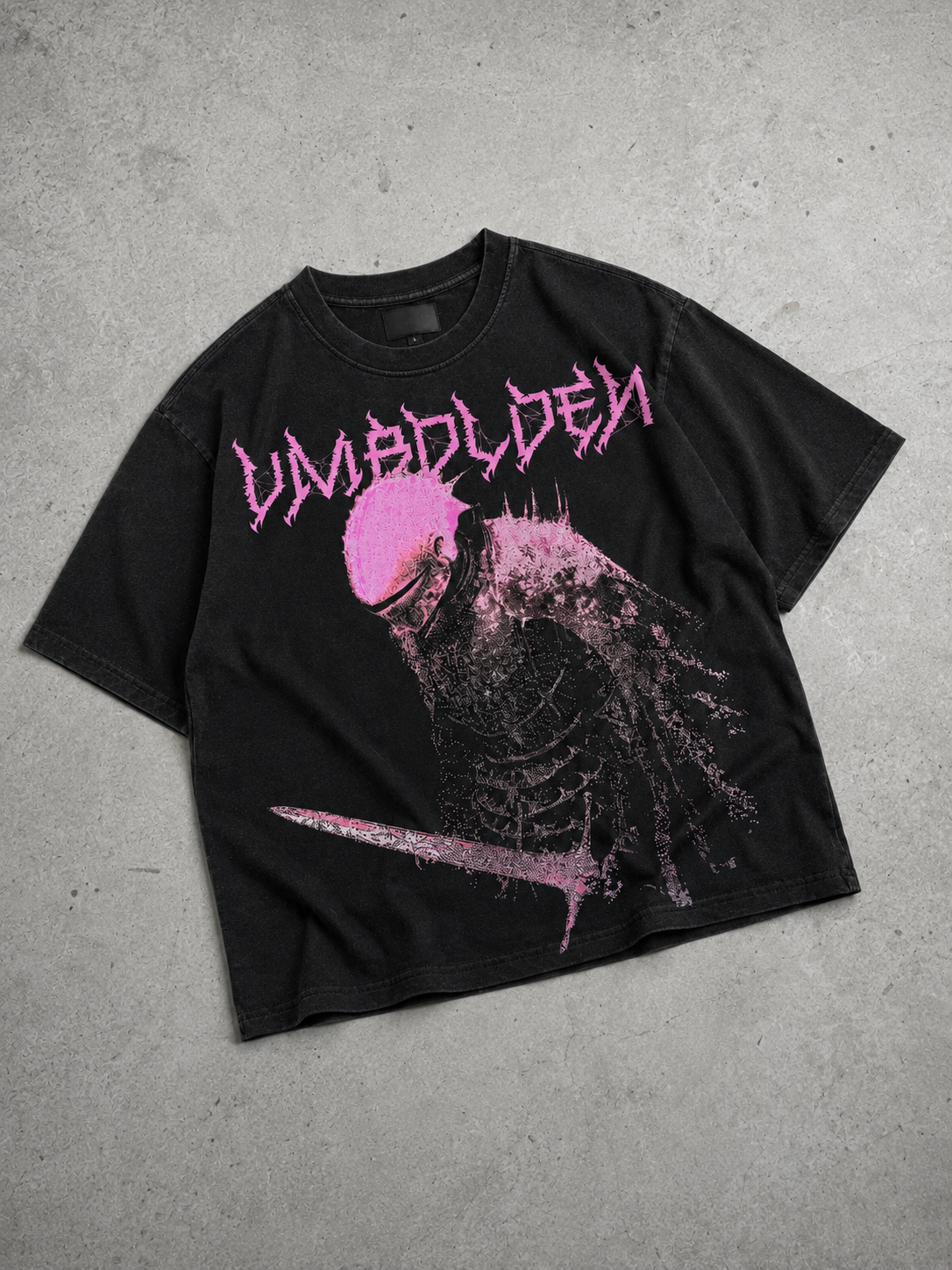 PINK WARRIOR CROPPED OVERSIZED T-SHIRT