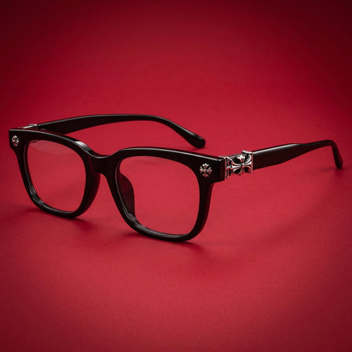 Chrome Hearts Rectangular Glasses - Black