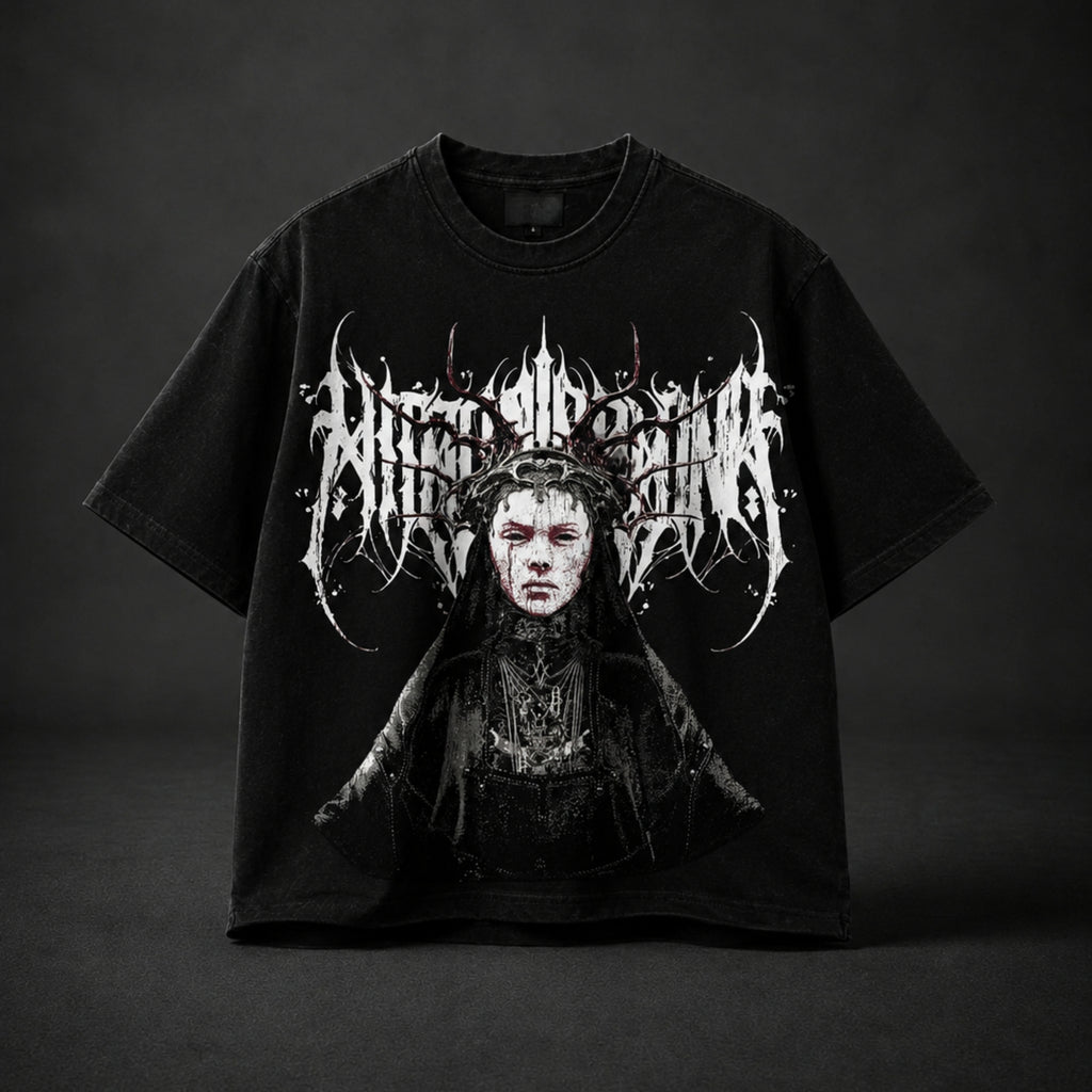 CURSED QUEEN CROPPED OVERSIZED T-SHIRT