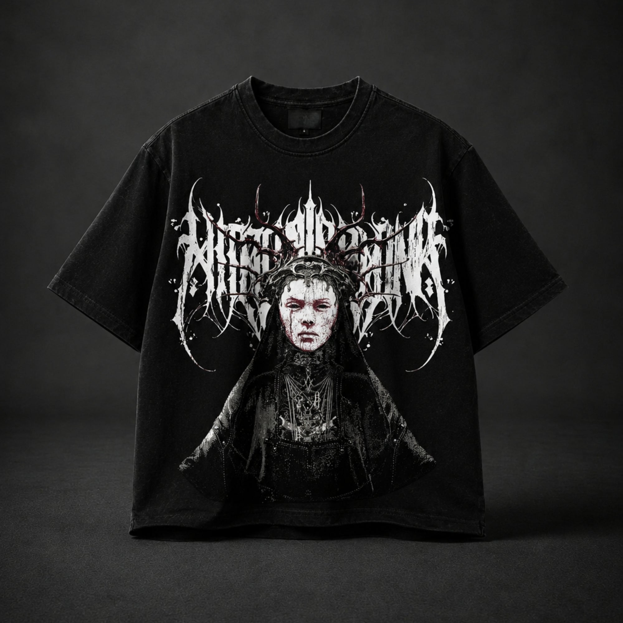 CURSED QUEEN CROPPED OVERSIZED T-SHIRT